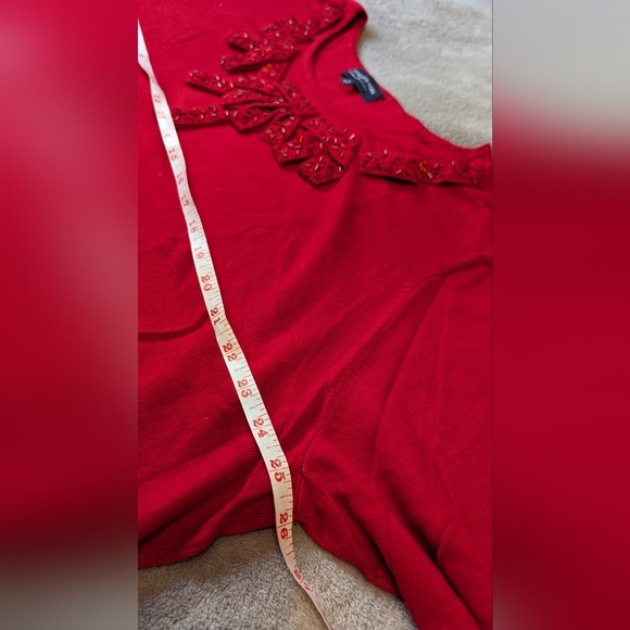 Jones New York red beaded top 3X - Picture 8 of 9